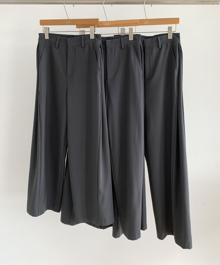 【丈別】ピンタックカットワイドスラックス