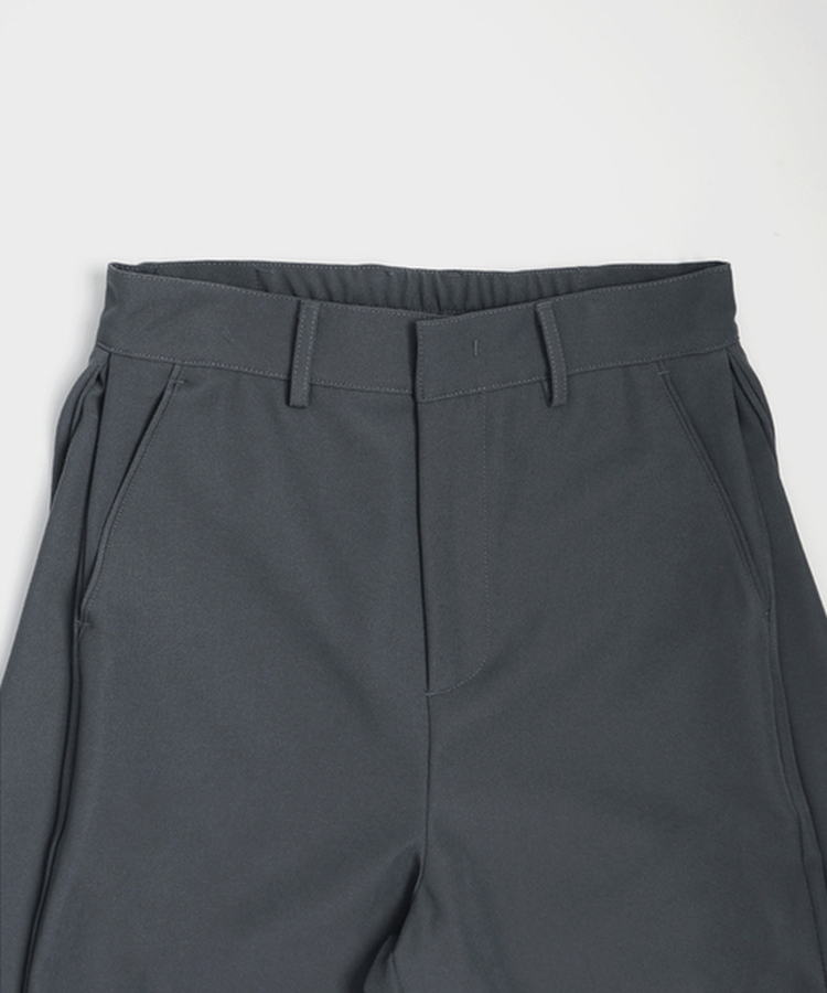 【丈別】ピンタックカットワイドスラックス