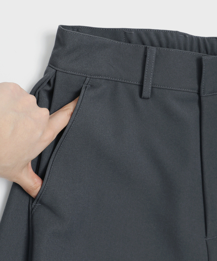 【丈別】ピンタックカットワイドスラックス