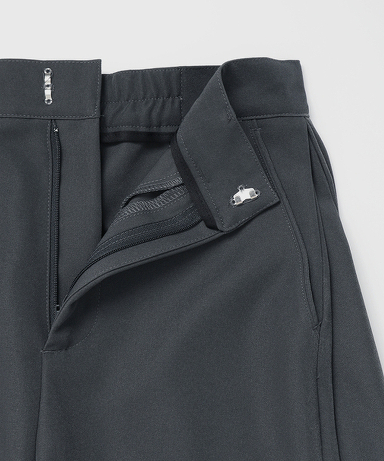 【丈別】ピンタックカットワイドスラックス