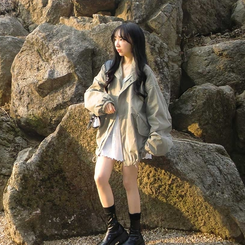 デイリーカジュアルオーバージャンパー KHAKI