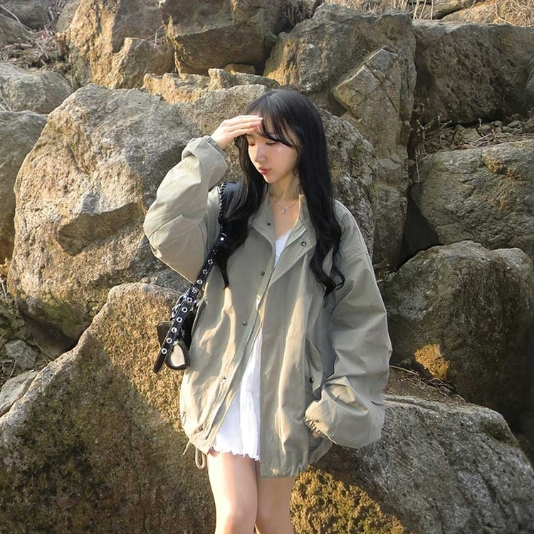 デイリーカジュアルオーバージャンパー KHAKI