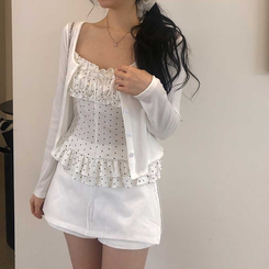 【SET】ラブリードットキャミカーディガン WHITE