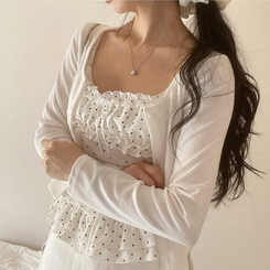 【SET】ラブリードットキャミカーディガン WHITE