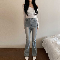 【丈別】デニムブーツカットパンツ(5color) LIGHT BLUE