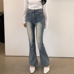 【丈別】デニムブーツカットパンツ(5color) MID DENIM