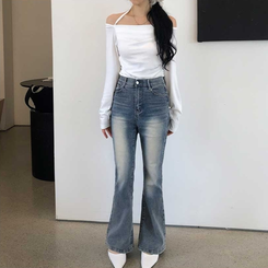 【丈別】デニムブーツカットパンツ(5color) MID DENIM