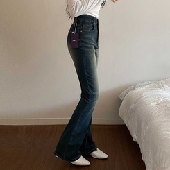 【丈別】デニムブーツカットパンツ(5color) DEEP DENIM