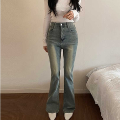 【丈別】デニムブーツカットパンツ(5color) YELLOW