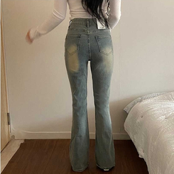 【丈別】デニムブーツカットパンツ(5color) YELLOW