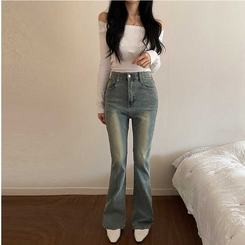 【丈別】デニムブーツカットパンツ(5color) YELLOW