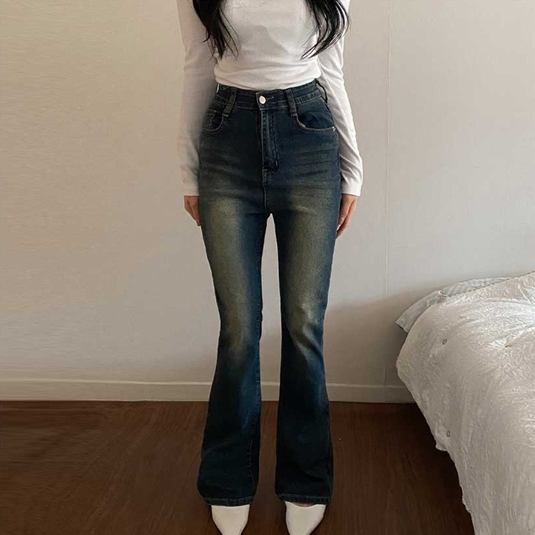 【丈別】デニムブーツカットパンツ(5color) DEEP DENIM