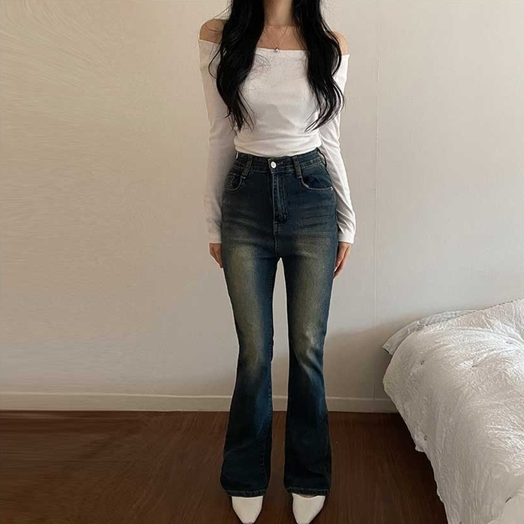 【丈別】デニムブーツカットパンツ(5color) DEEP DENIM