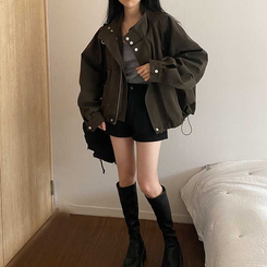 オーバーフィットトリングポケットジャンパー KHAKI