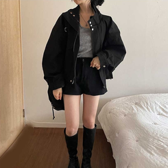 オーバーフィットトリングポケットジャンパー BLACK