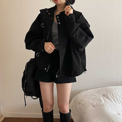 オーバーフィットトリングポケットジャンパー BLACK