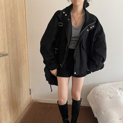 オーバーフィットトリングポケットジャンパー BLACK