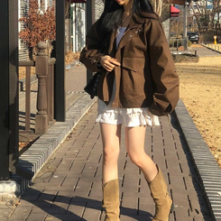 オーバーフィットトリングポケットジャンパー BROWN