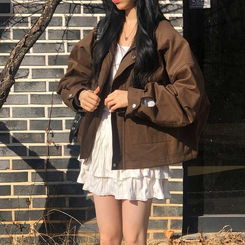 オーバーフィットトリングポケットジャンパー BROWN