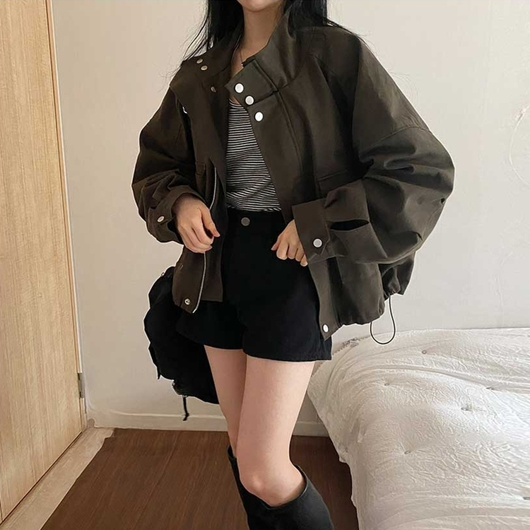 オーバーフィットトリングポケットジャンパー KHAKI