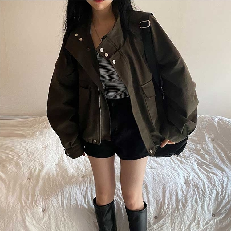 オーバーフィットトリングポケットジャンパー KHAKI