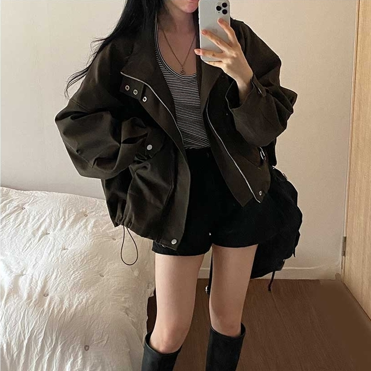 オーバーフィットトリングポケットジャンパー KHAKI