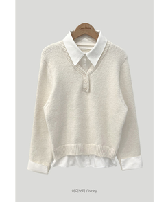 レイヤードカラーニット