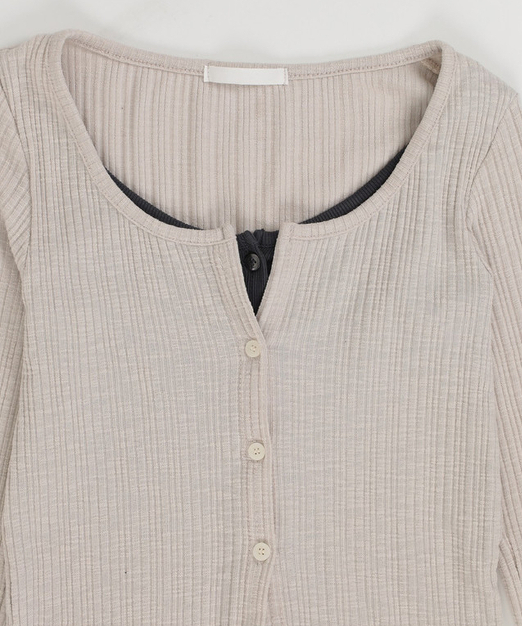 カジュアルレイヤードカーディガン