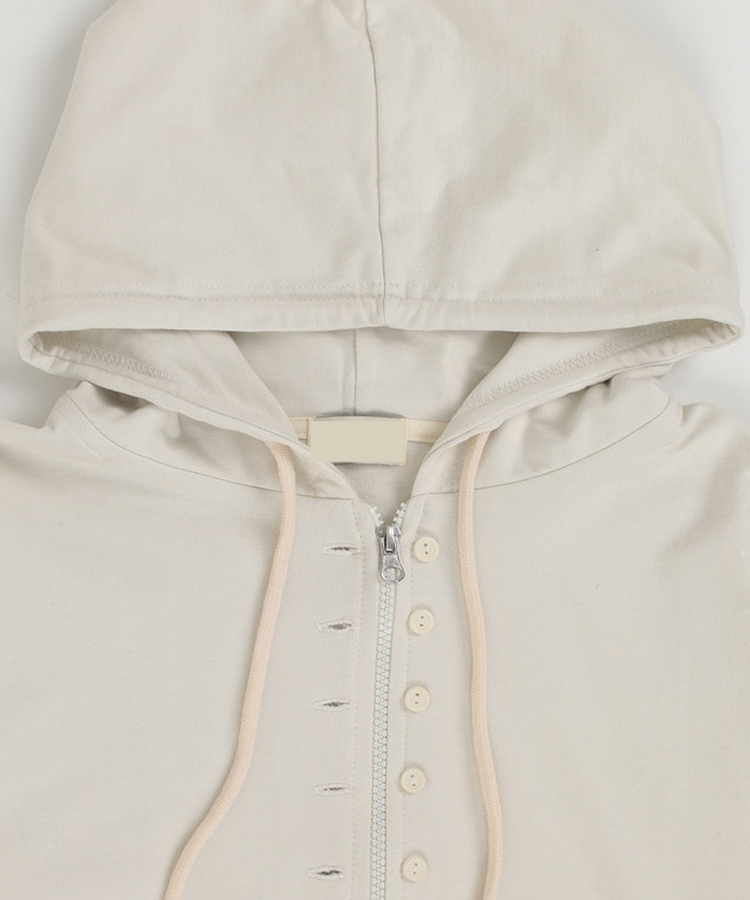 ボタンポイントフードジップアップ