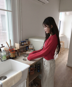 カラーカーディガン(5color) RED