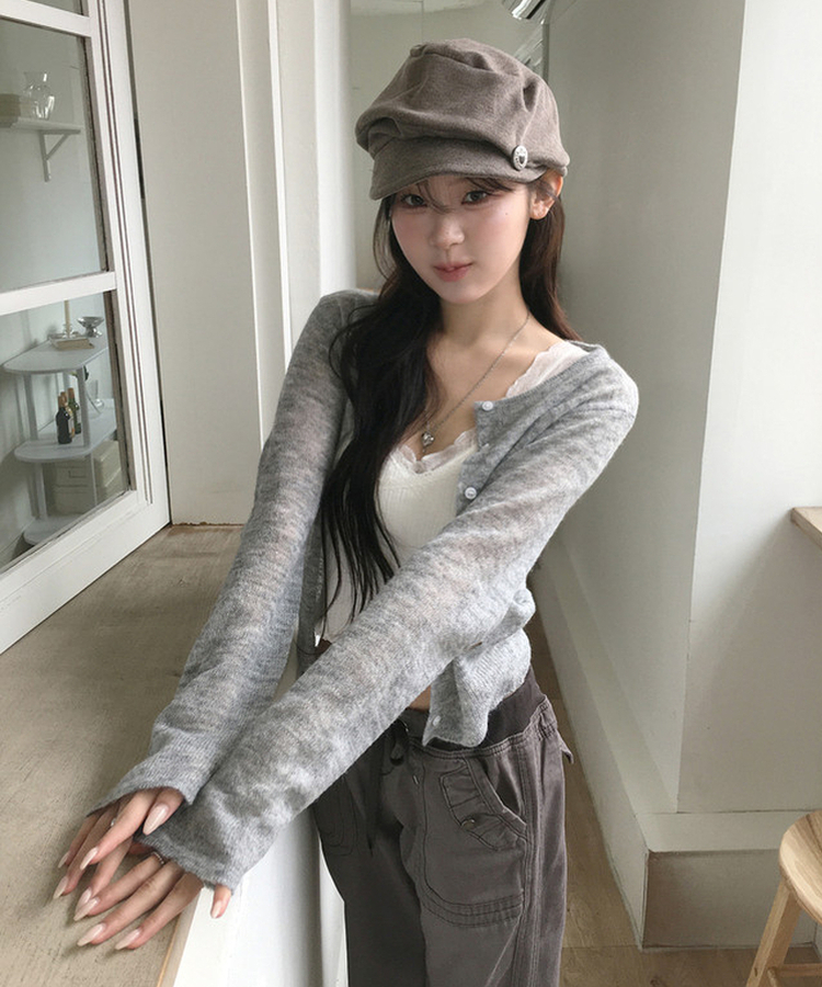 カラーカーディガン(5color) GREY