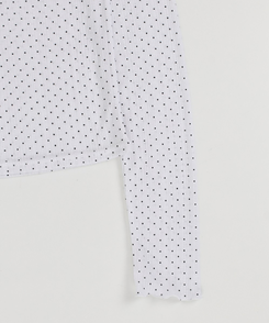 【SET】ドットシースルートップス＋レイヤード半袖Tシャツ