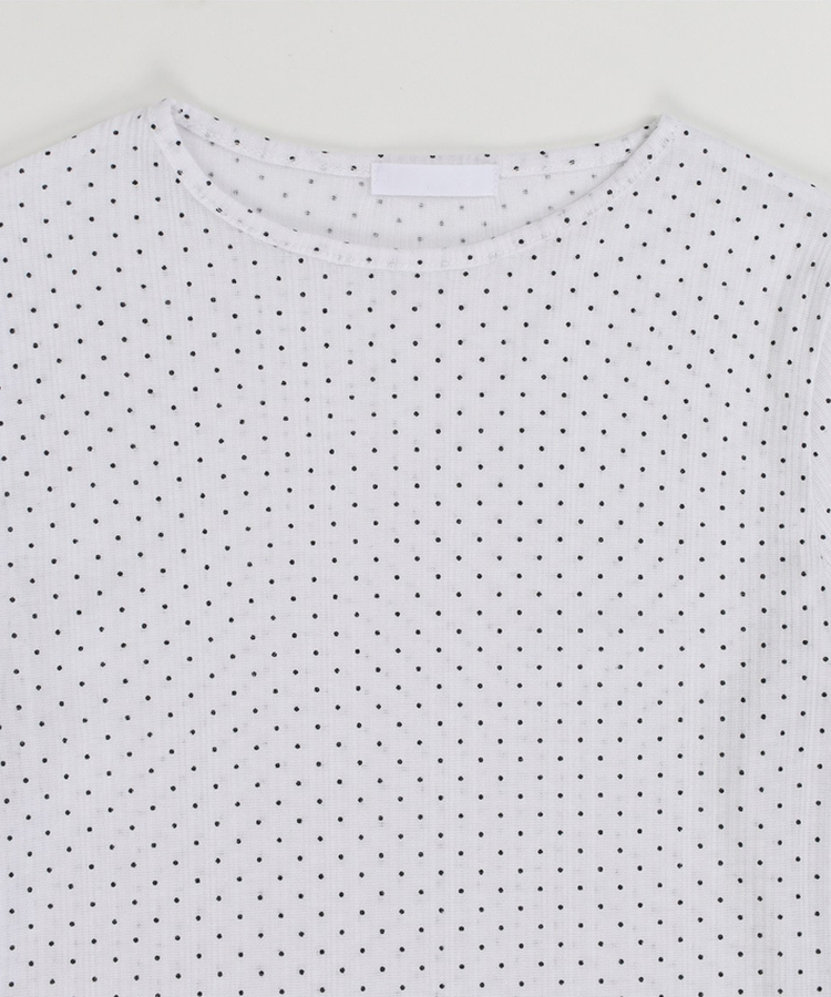 【SET】ドットシースルートップス＋レイヤード半袖Tシャツ