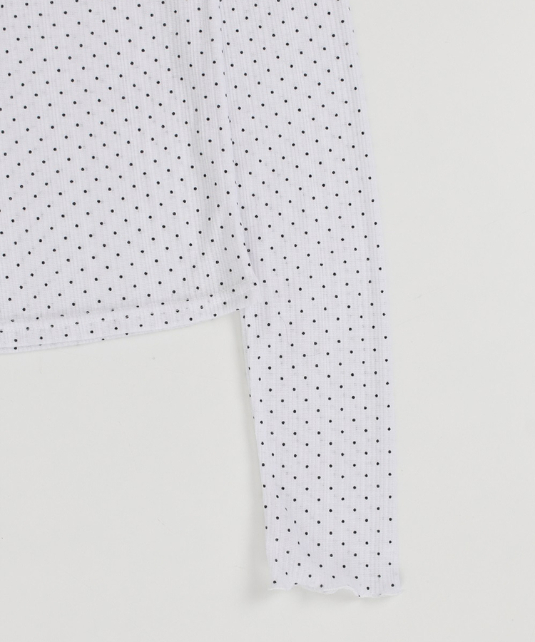 【SET】ドットシースルートップス＋レイヤード半袖Tシャツ