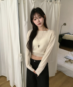 オフショルダーニット(5color) IVORY