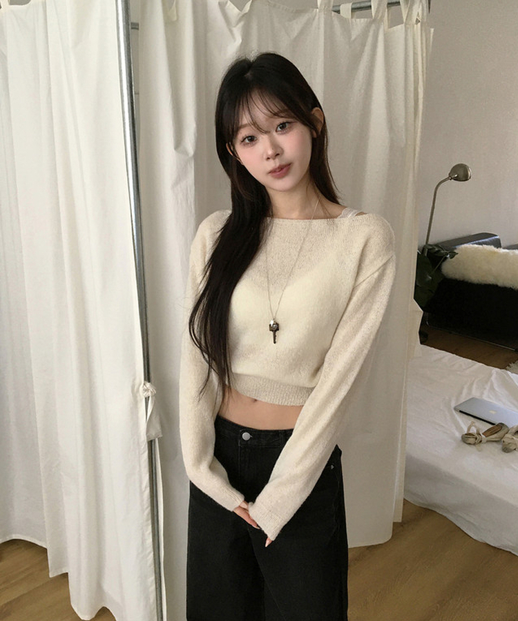 オフショルダーニット(5color) IVORY