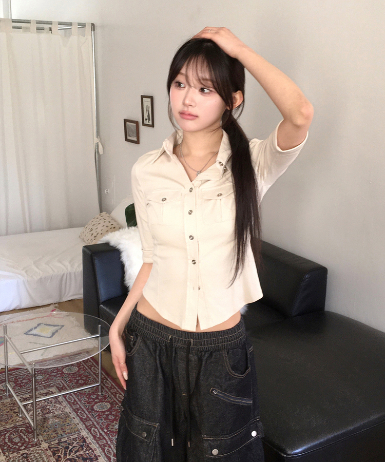 ビンテージシャツトップス LIGHT BEIGE