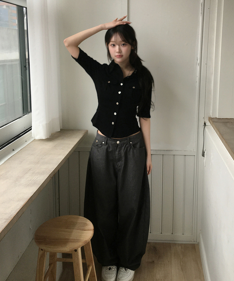 ビンテージシャツトップス BLACK