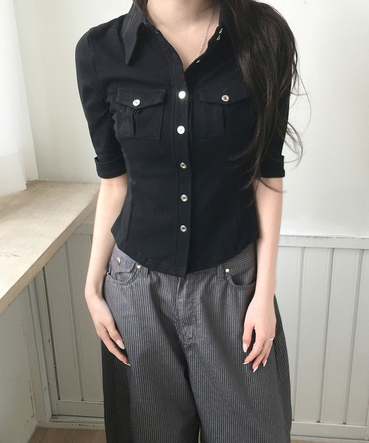 ビンテージシャツトップス BLACK