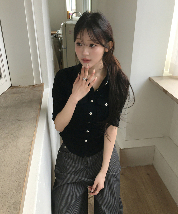 ビンテージシャツトップス BLACK