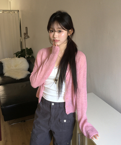 ヘアリーカーディガン PINK