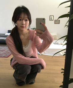 ヘアリーカーディガン PINK