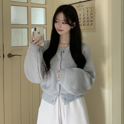 파스텔색감 도톰폭닥 보카시 라운드 박시핏 벌룬 니트 봄가디건 핑크 소라 여름쿨톤 빅사이즈 벚꽃룩 연소라