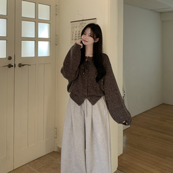 파스텔색감 도톰폭닥 보카시 라운드 박시핏 벌룬 니트 봄가디건 핑크 소라 여름쿨톤 빅사이즈 벚꽃룩 오크브라운