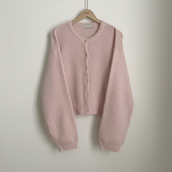 파스텔색감 도톰폭닥 보카시 라운드 박시핏 벌룬 니트 봄가디건 핑크 소라 여름쿨톤 빅사이즈 벚꽃룩