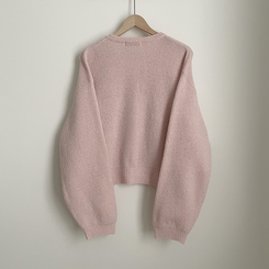 파스텔색감 도톰폭닥 보카시 라운드 박시핏 벌룬 니트 봄가디건 핑크 소라 여름쿨톤 빅사이즈 벚꽃룩