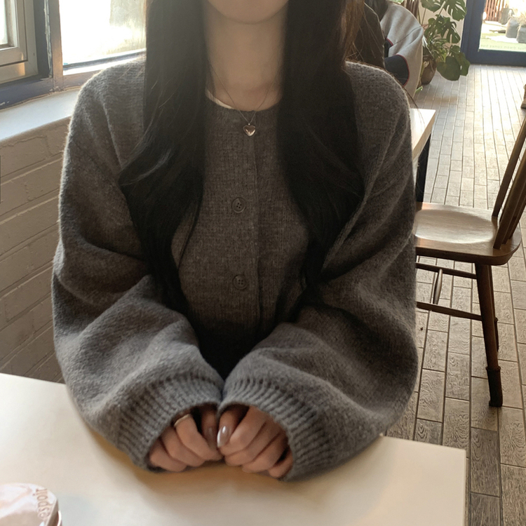 파스텔색감 도톰폭닥 보카시 라운드 박시핏 벌룬 니트 봄가디건 핑크 소라 여름쿨톤 빅사이즈 벚꽃룩 오크브라운