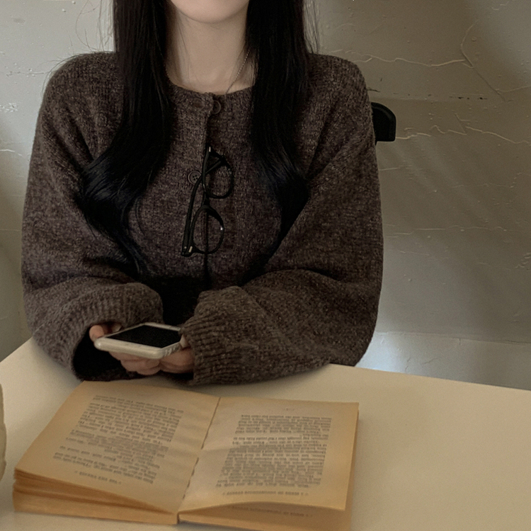 파스텔색감 도톰폭닥 보카시 라운드 박시핏 벌룬 니트 봄가디건 핑크 소라 여름쿨톤 빅사이즈 벚꽃룩 오크브라운