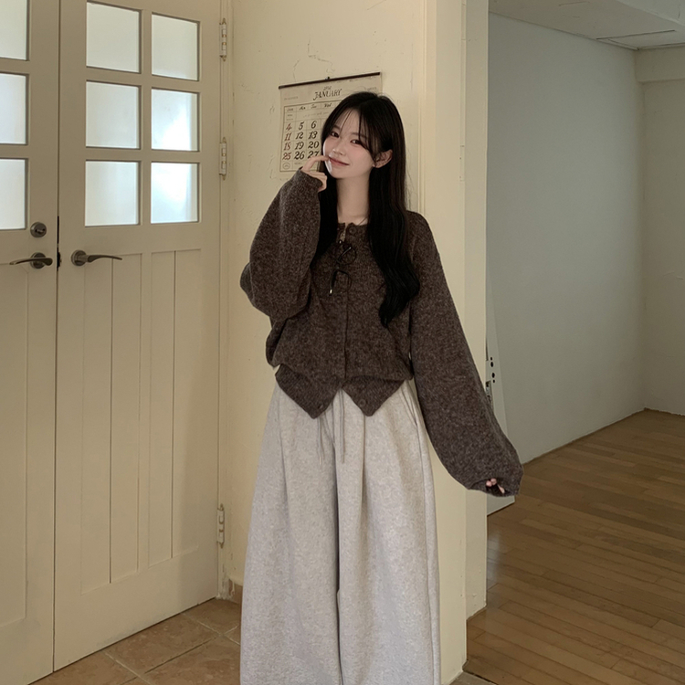 파스텔색감 도톰폭닥 보카시 라운드 박시핏 벌룬 니트 봄가디건 핑크 소라 여름쿨톤 빅사이즈 벚꽃룩 오크브라운