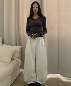 袖ボタン長袖Tシャツ(7color) CHARCOAL